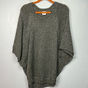 Cabi Shimmer Poncho Gray & Silver Sweater Medium